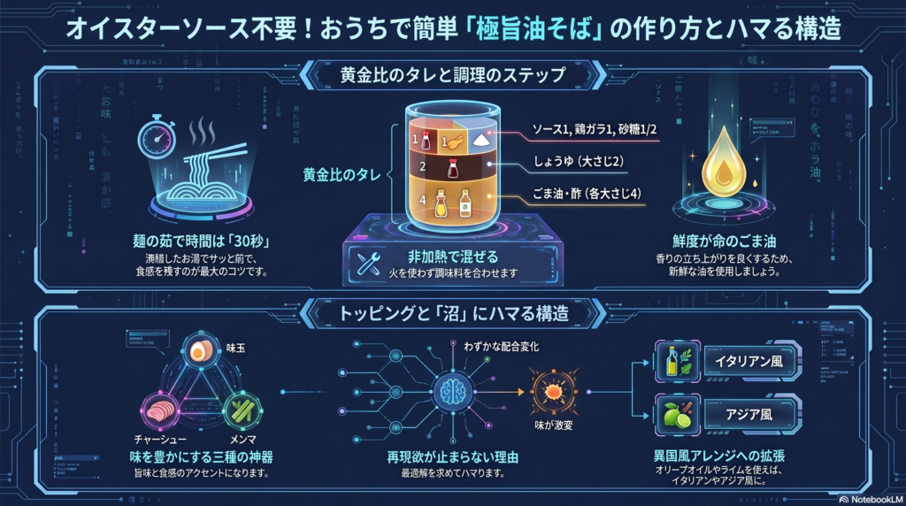 おうちで簡単極旨油そばレシピ