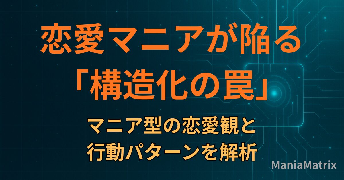 恋愛マニアが陥る「構造化の罠」：マニア型の恋愛観と行動パターンを解析