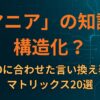 「マニア」の知識を構造化：TPOに合わせた言い換え表現マトリックス20選