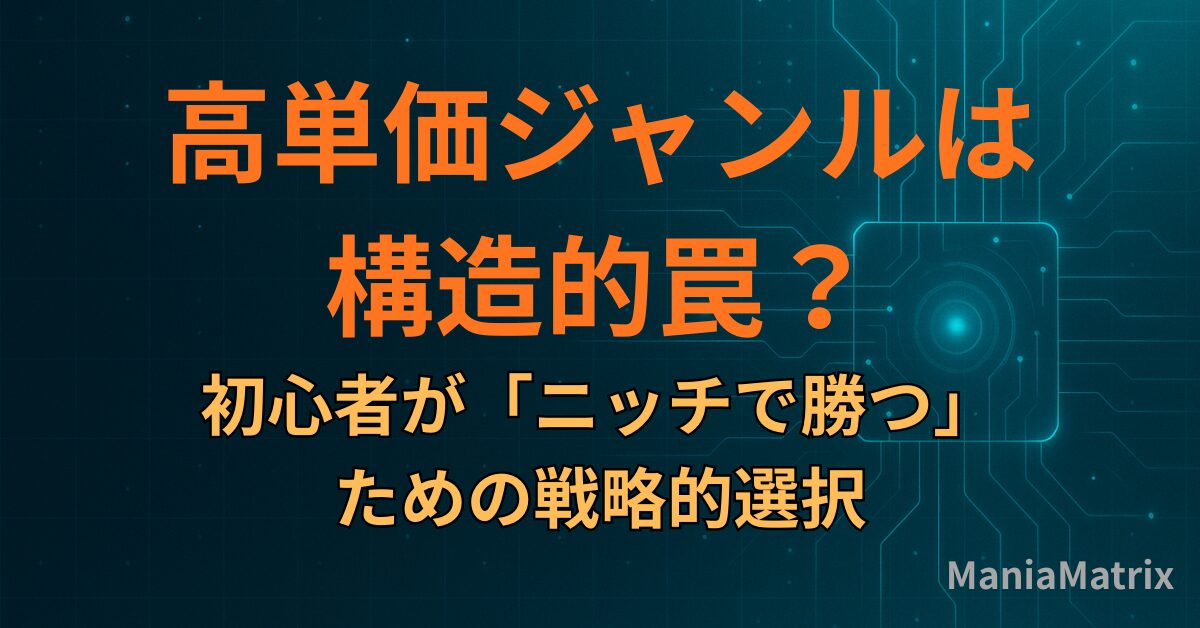 高単価ジャンルは構造的罠？初心者が「ニッチで勝つ」ための戦略的選択