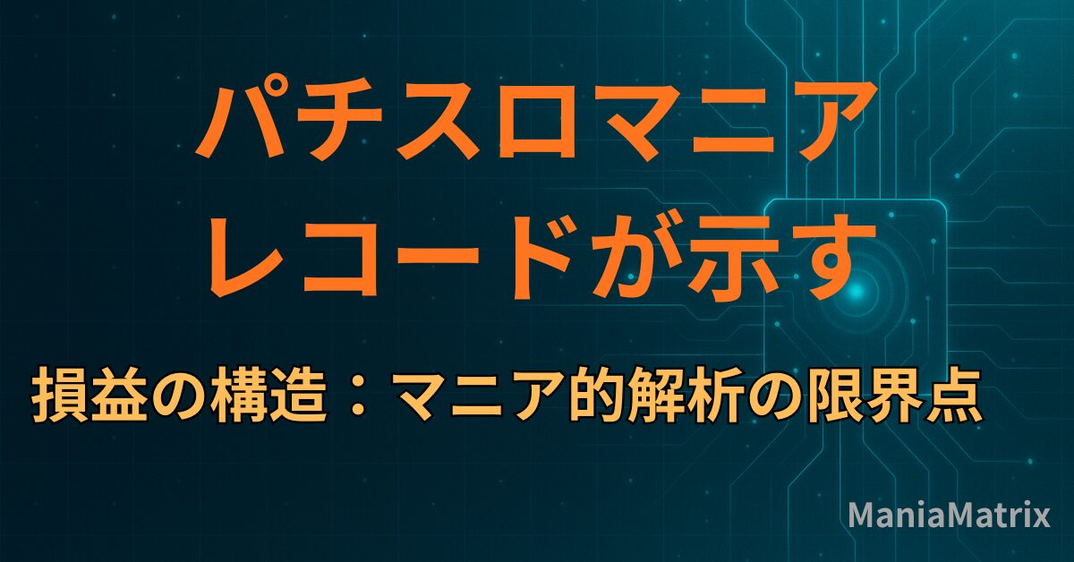 パチスロ「マニアレコード」が示す損益の構造：マニア的解析の限界点
