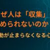 なぜ人は「収集」をやめられないのか？― 集める行動が止まらなくなる心理構造～ハマる心理の構造⑤