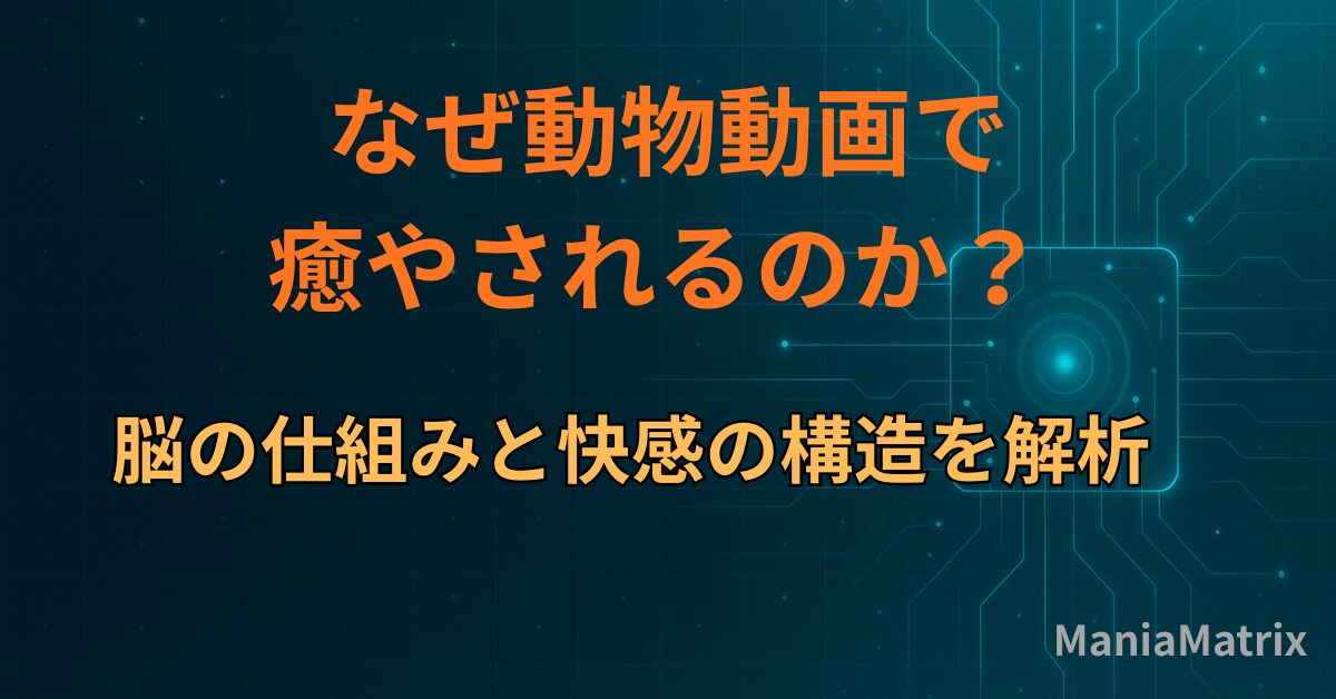 なぜ動物動画で癒やされるのか？－脳の仕組みと快感の構造を解析～ハマる心理の構造③