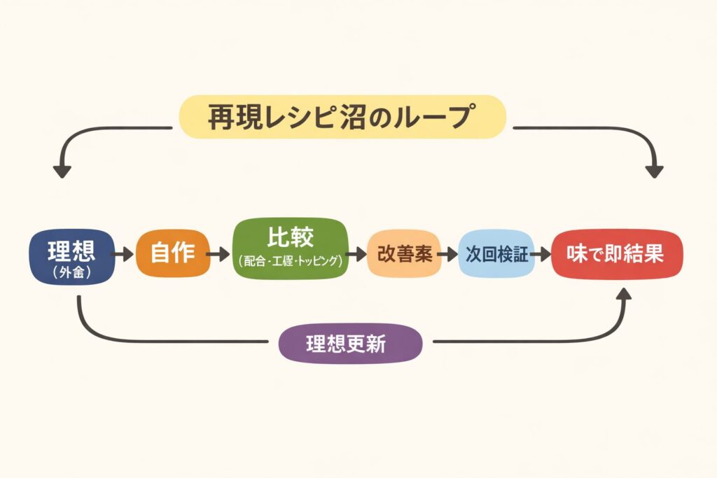 再現レシピ沼のループ