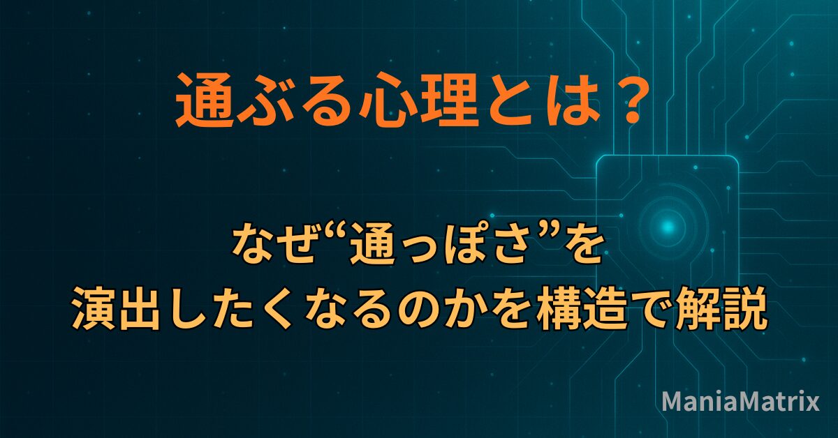 通ぶる心理とは？なぜ“通っぽさ”を演出したくなるのかを構造で解説