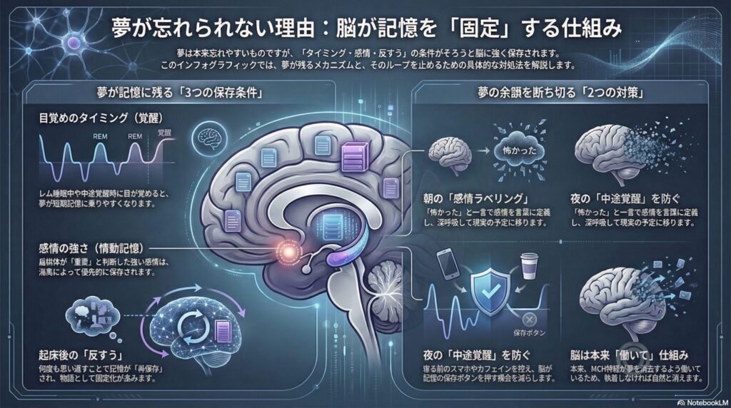 夢の記憶固定メカニズムと対策