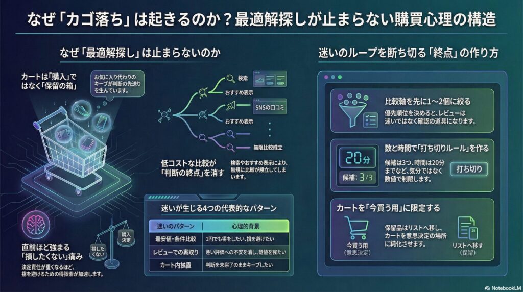 カゴ落ちの購買心理と解決策