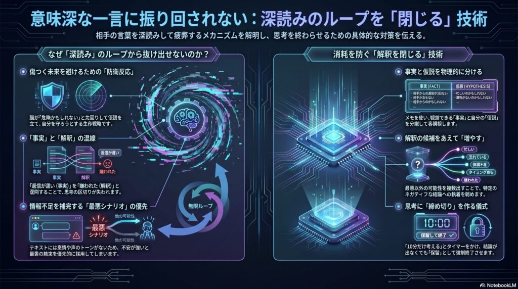 深読みのループを閉じる技術