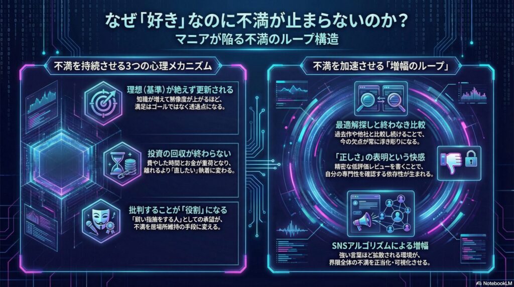 マニアが陥る不満のループ