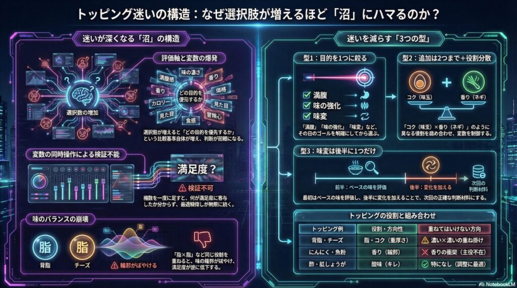 トッピング迷いの構造と解決策