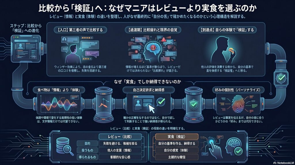 比較から「検証」への心理構造
