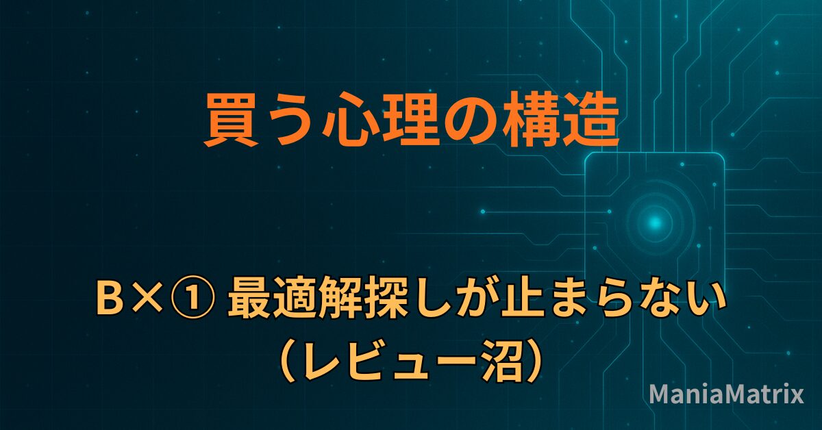 B×① 最適解探しが止まらない（レビュー沼）