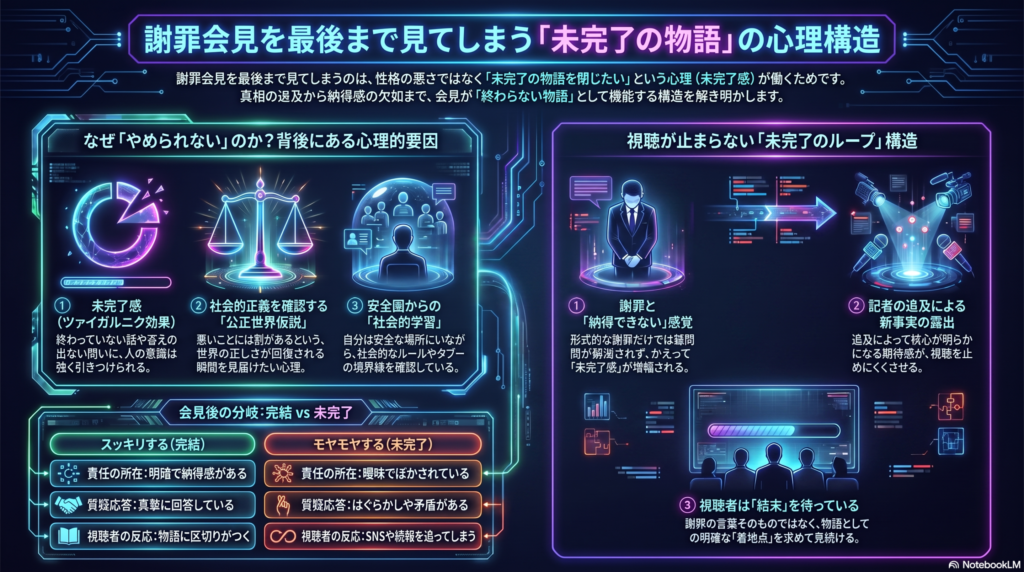 謝罪会見「未完了の物語」の心理構造